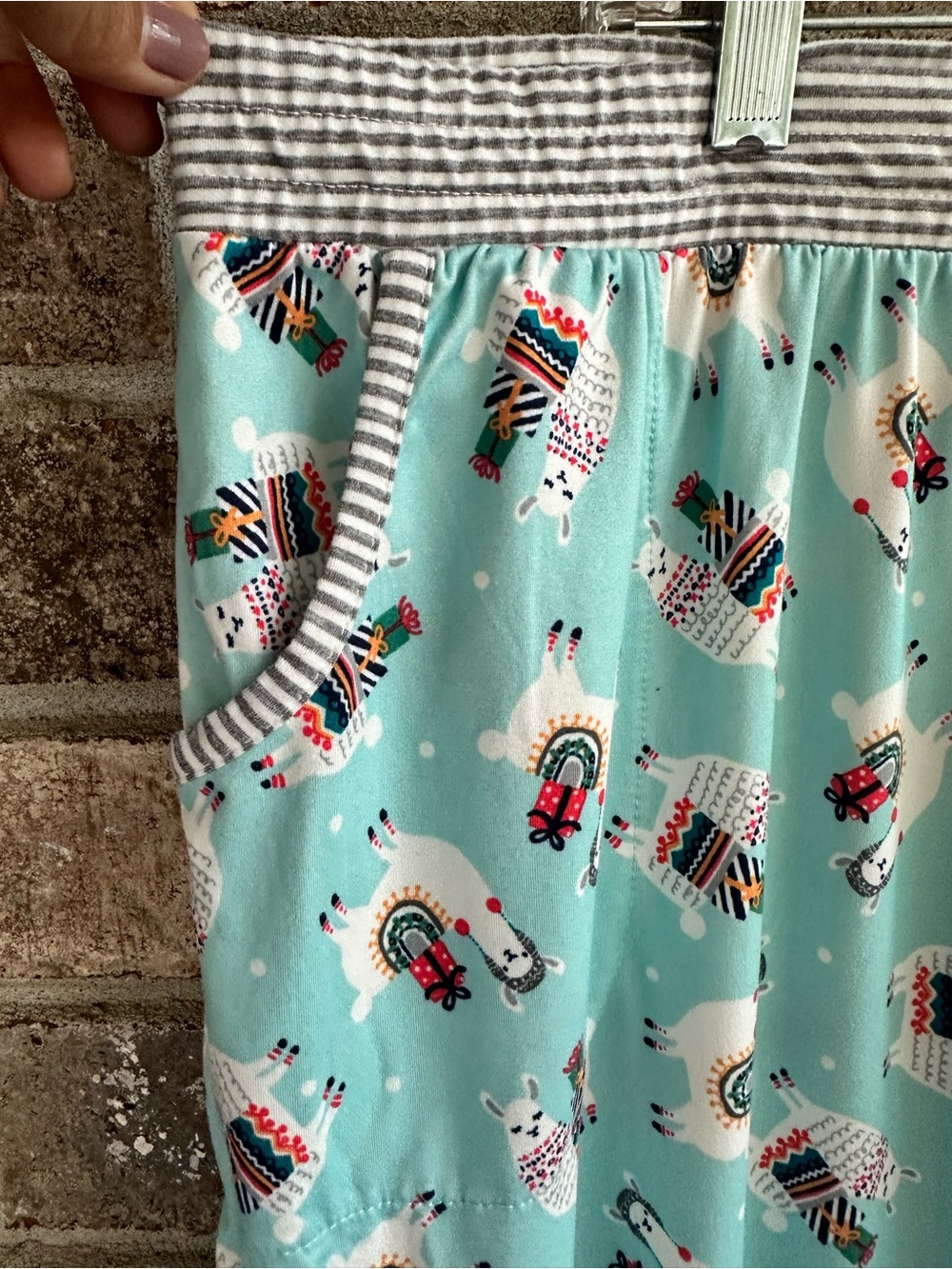 Soft Cozy Cuddl Duds Light Blue Holiday Llama Print Pajama Set Womens XL - Picture 7 of 9